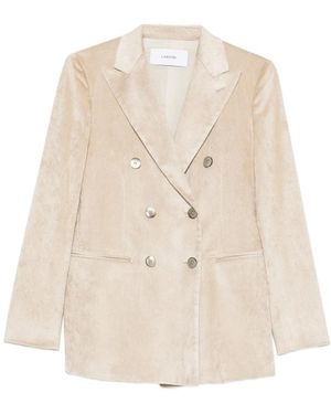 Lardini Double-Breasted Corduroy Blazer - Natural