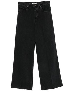 Anips Pressed-Crease Wide-Leg Jeans - Black
