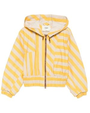 Fendi Striped Hooded Jacket - Metallic
