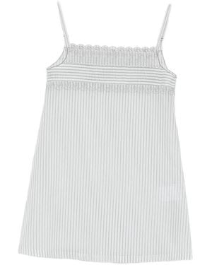 Low Classic Striped Lace Mini Dress - White