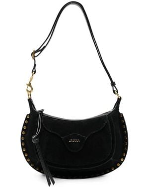 Isabel Marant Stud-Embellished Suede Shoulder Bag - Black