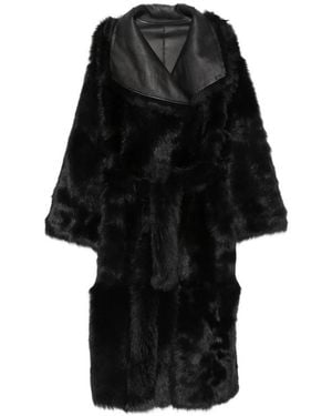 Yves Salomon Shearling-Trimmed Fur Jacket - Black