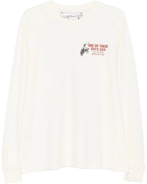 One Of These Days Graphic-Print Long-Sleeve Sweatshirt - White