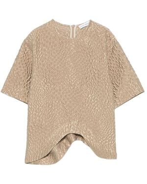 Niccolò Pasqualetti Onda Textured Short-Sleeve Top - Natural