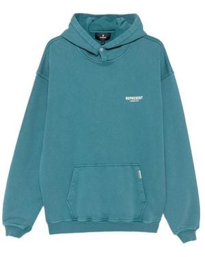 Represent Owners' Club Logo-Print Hoodie - Blue