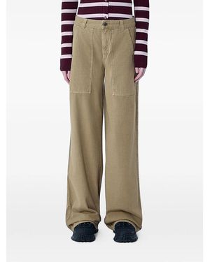 Moncler Utility Wide-Leg Pants - Natural
