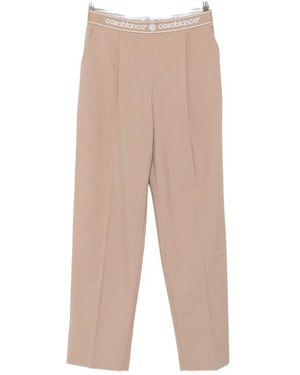 CASABLANCA Logo-Waistband Trousers - Natural