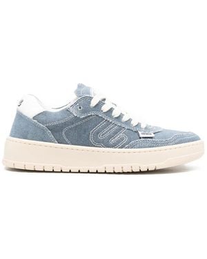 Evenuel Equal Contrast-Stitch Logo-Patch Trainers - Blue