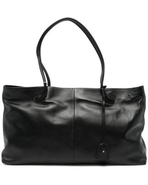 Low Classic Haricot Leather Tote Bag - Black