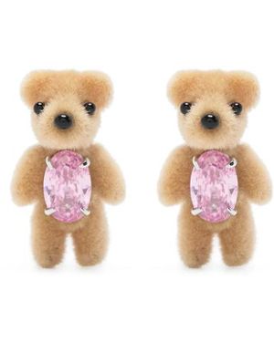 YVMIN Bear-Motif Earrings - Pink