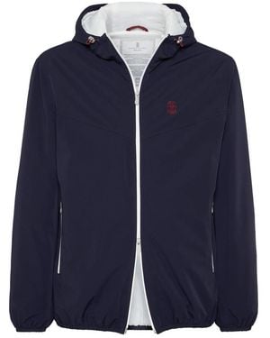Brunello Cucinelli Zip-Up Bomber Jacket - Blue