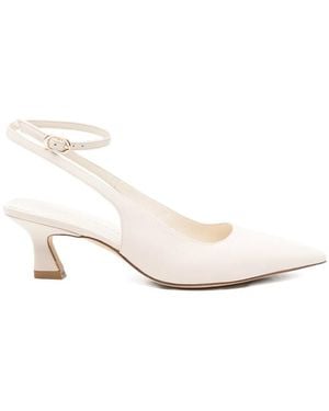 Stuart Weitzman Ankle-Strap Heels Vinnie 50 Leather - White