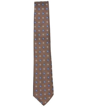 Canali Geometric-Pattern Tie - Brown