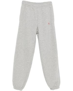 Anine Bing Karter Logo-Embroidered Elasticated Track Pants - Gray