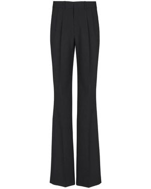 Balmain Flared-Leg Wool Trousers - Black