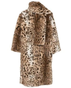 LA PISCINE Leopard-Print Coat - Brown