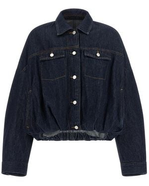Dries Van Noten Vesto Balloon-Hem Denim Jacket - Blue