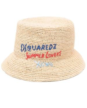 DSquared² Raffia Bucket Hat - Natural