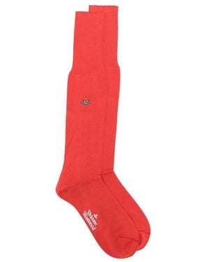 Vivienne Westwood Orb-Embroidery Socks - Red
