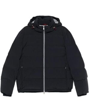 Brunello Cucinelli Hooded Quilted Jacket - Blue