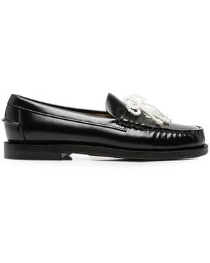 Sebago Bow-Embellished Loafers - Black