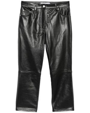 IRO Leather Cropped Trousers - Grey