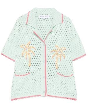 Maison Labiche Souchier Palm Crochet Shirt - Blue