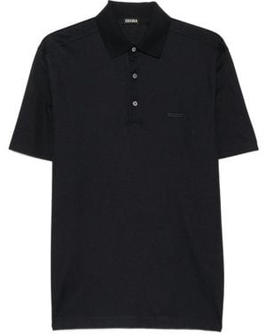 ZEGNA Short-Sleeve Polo Shirt - Black