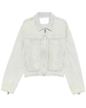 Purple Brand Striped Zip Jacket - White