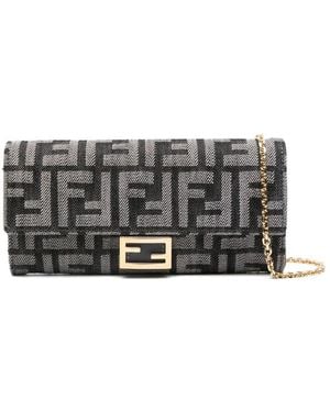 Fendi Baguette Continental Cross Body Bag - Grey