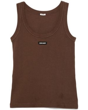 Miu Miu Costina Top - Brown