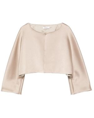 Fely Campo Broad-Sleeve Crop Jacket - Natural