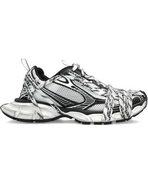 Balenciaga Lace-Up Logo Sneakers - White