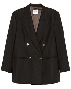 LE SULLY STUDIO Double-Breasted Peak-Lapels Blazer - Black