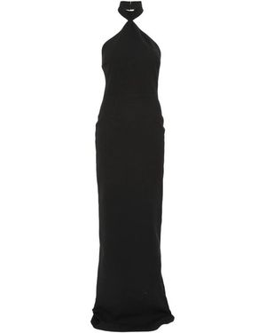 Ilkyaz Ozel Kailash Halterneck Back-Slit Maxi Dress - Black