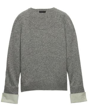 Prada Shetland Wool Scoop-Neck Jumper - Grey
