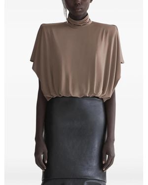 Mugler Drapped Bodysuit - Brown