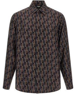 Fendi Printed Silk Shirt - Brown