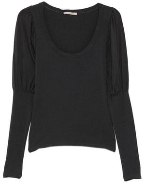 Paloma Wool Dooda Puff-Sleeve Scoop-Neck Top - Black