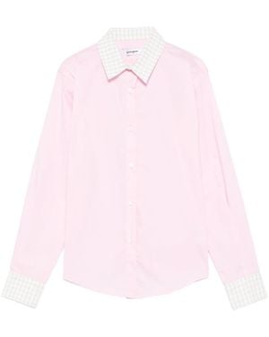 GIMAGUAS Gingham-Trimmed Cotton Shirt - Pink