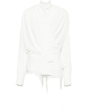 IRO Scarf-Neck Draped Blouse - White