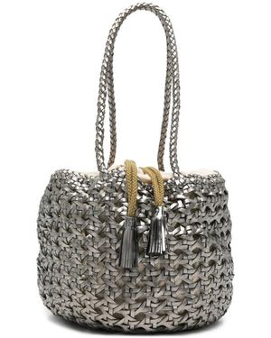 Dragon Diffusion Small Juventus Braided Bucket Bag - Grey