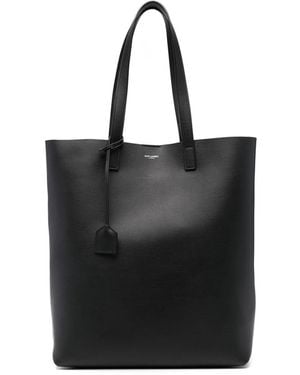 Saint Laurent Bold Leather Tote Bag - Black