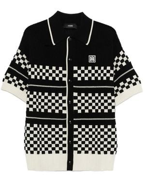 Amiri Chequered Mesh Shirt - Black
