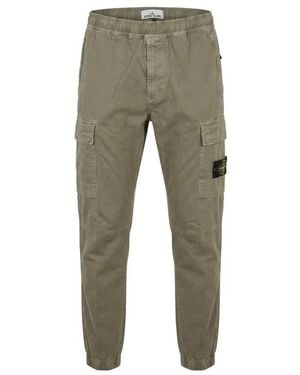 Stone Island Logo-Patch Cargo Trousers - Green