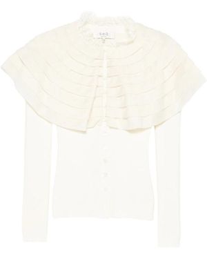 Sea Wanda Lace-Trimmed Cardigan - White
