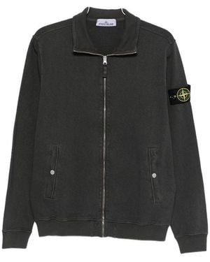 Stone Island Zip Fastening Jumper - Black