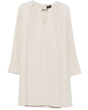 Antonelli Lidia Cut-Out Pleated-Detail Dress - Natural