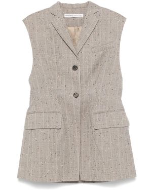 Mark Kenly Domino Tan Notched-Lapels Vest - Grey