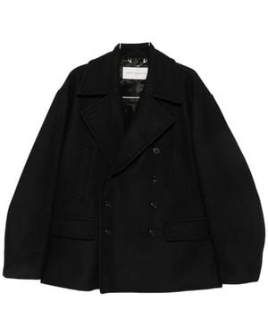 Dries Van Noten Double-Breasted Pea Coat - Black